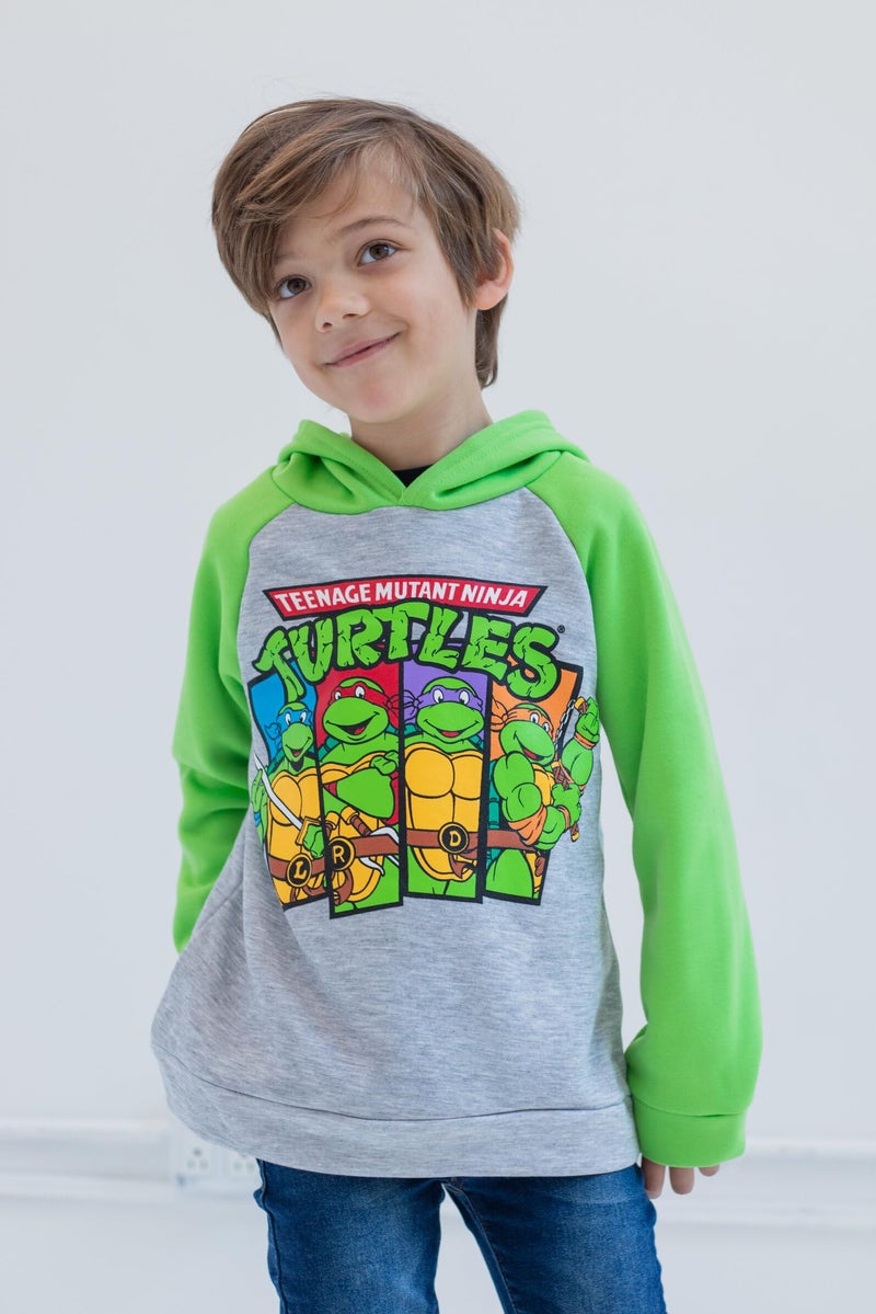 Teenage Mutant Ninja Turtles سلاحف النينجا المراهقون ليوناردو ميشيلانجيلو رافائيل سترة هودي فليس للأطفال الأولاد خضراء 5T - Image 2